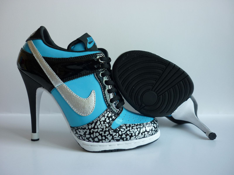 blue black nike high heels