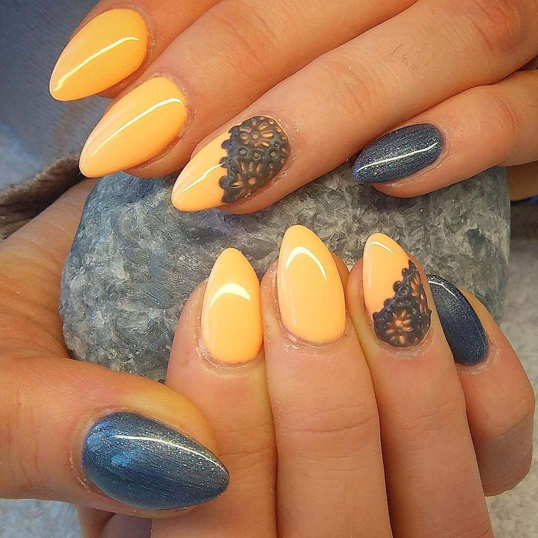 yellow and grey lace