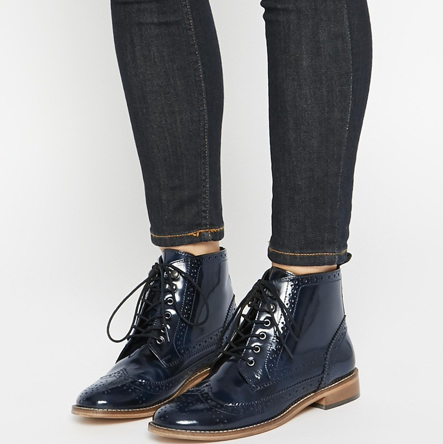 asos artist leather brogue lace up boots