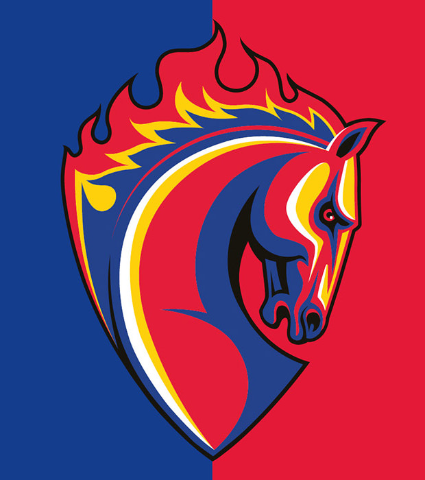 colorful rebellious horse logo