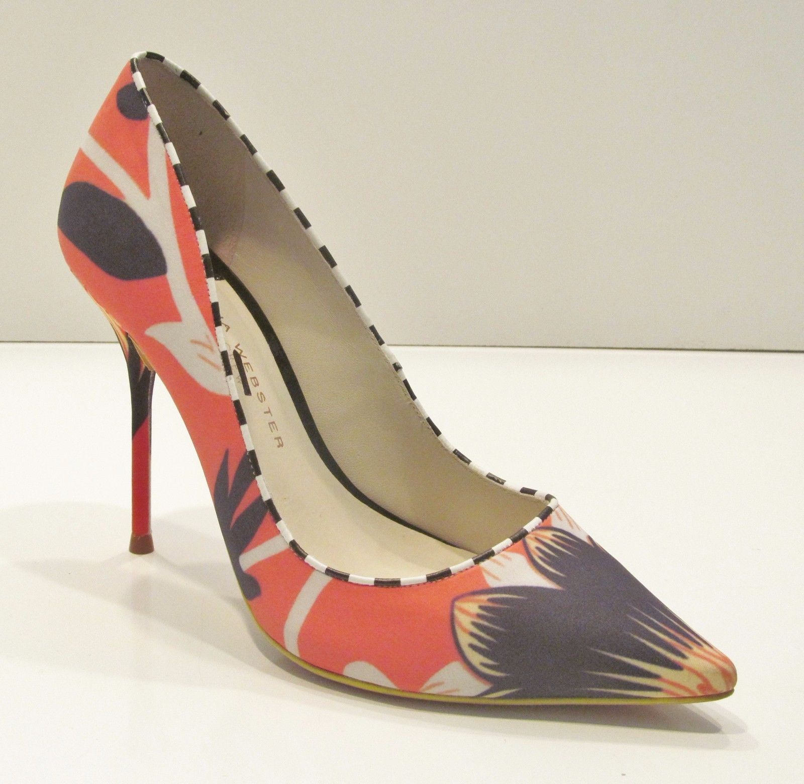 sophia webster red floral heels 