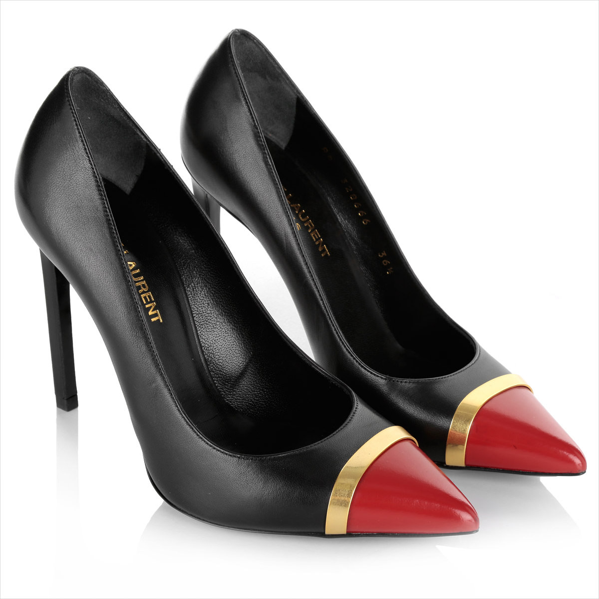 saint laurent black and red heel