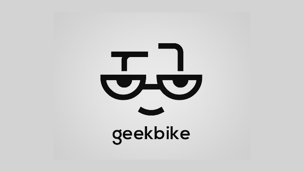 clever bike geek logo illustration