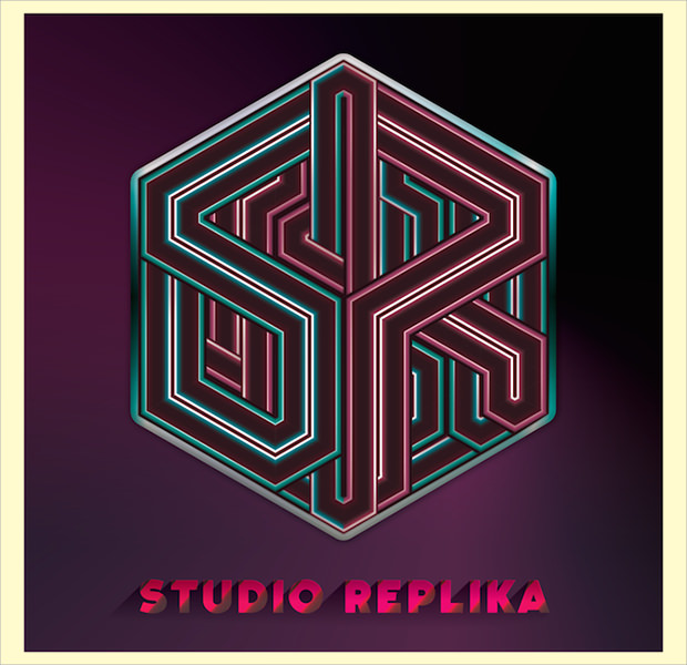 cubical isometric logo design for studio