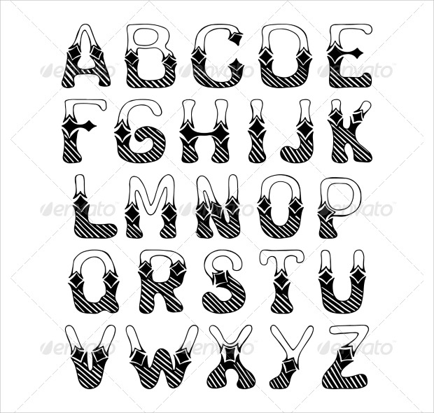 black sketch alphabet fonts