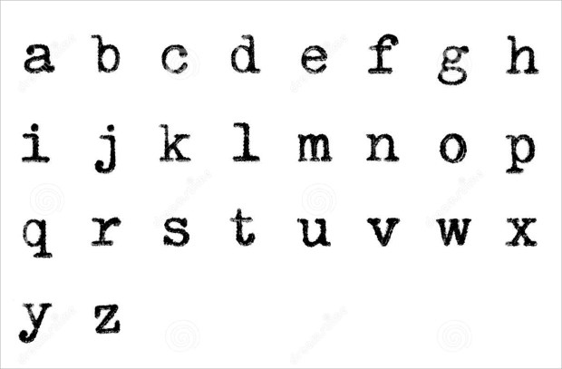 stunning lower case alphabets typewriter fonts