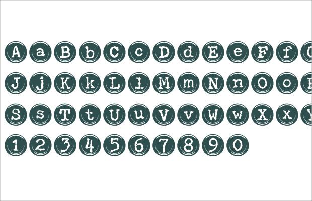 delicate typewriter key fonts