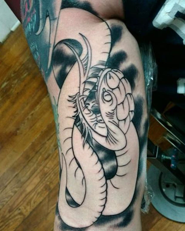 colorful snake tattoo design