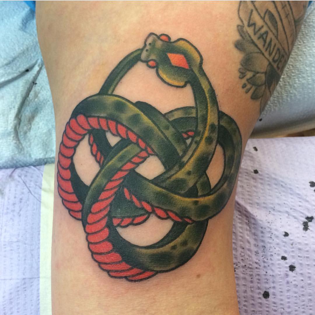 mixed color snake tattoo design