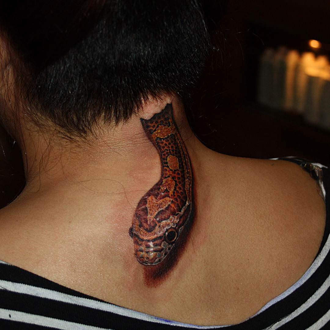 real type snake tattoo design