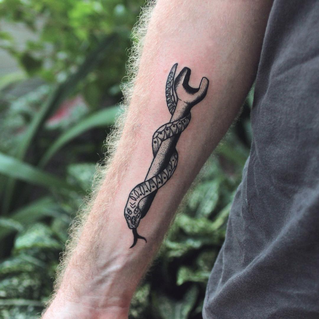 simple single snake tattoo design
