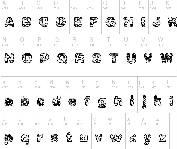 simple wave font character set