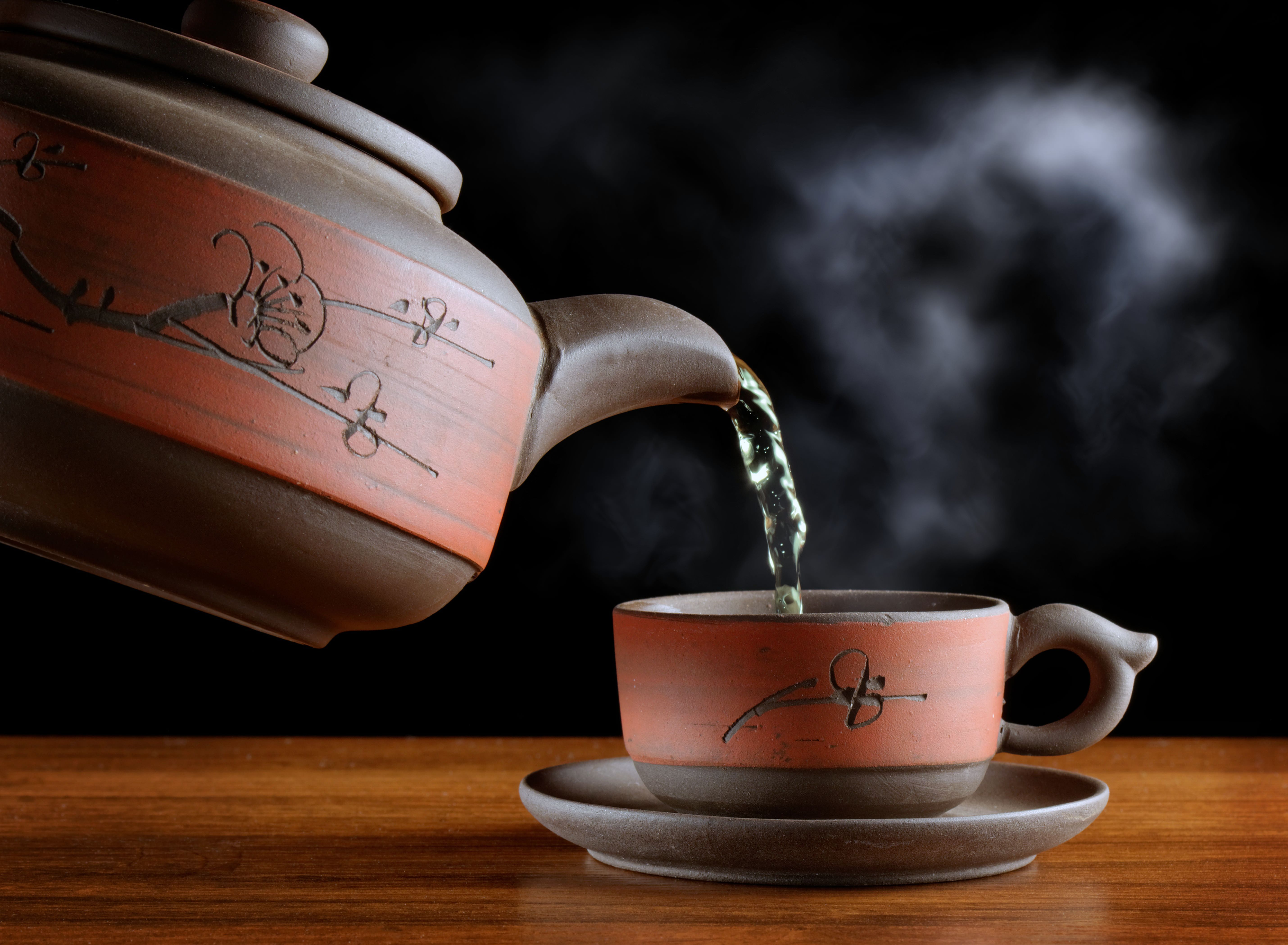 tea pot lemon tea steam
