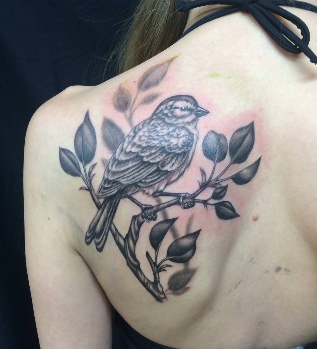 cute sparrow tattoo design