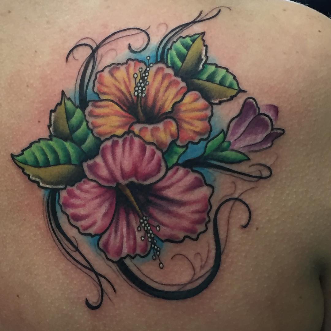 wonderful flower design tattoo