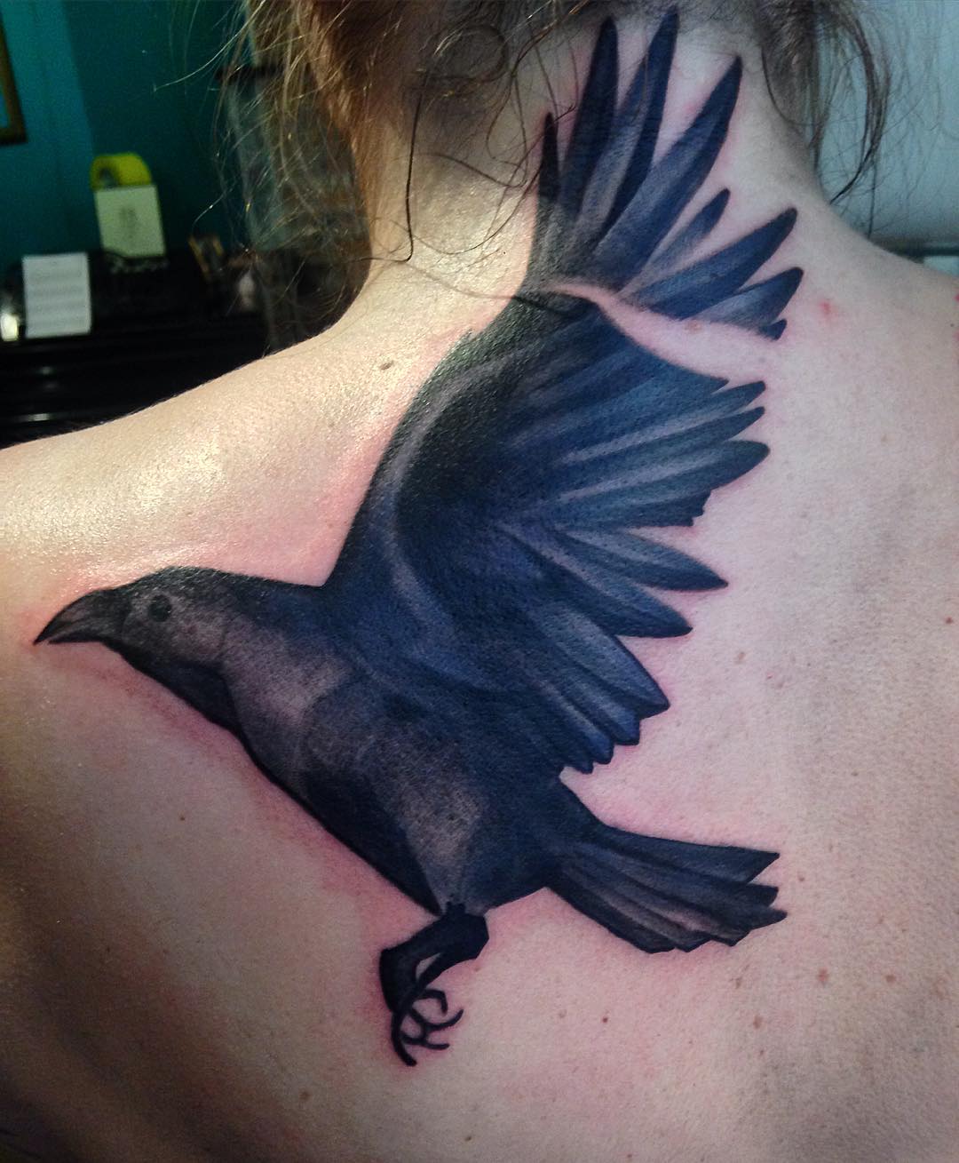 beautiful raven tattoo design