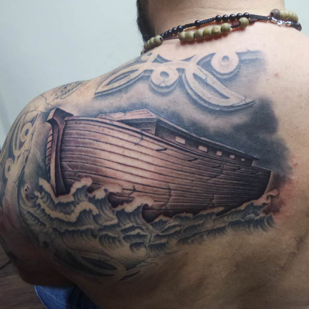complete coverup wave tattoo 