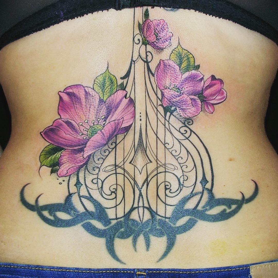 attractive lower back tattoo