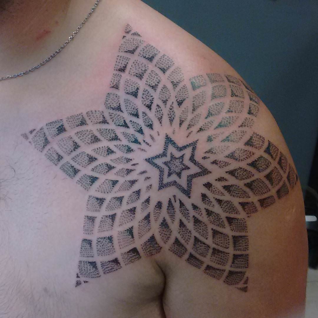 dotted work of stars tattoo
