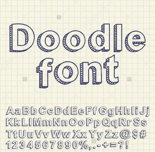 abstract doodle font