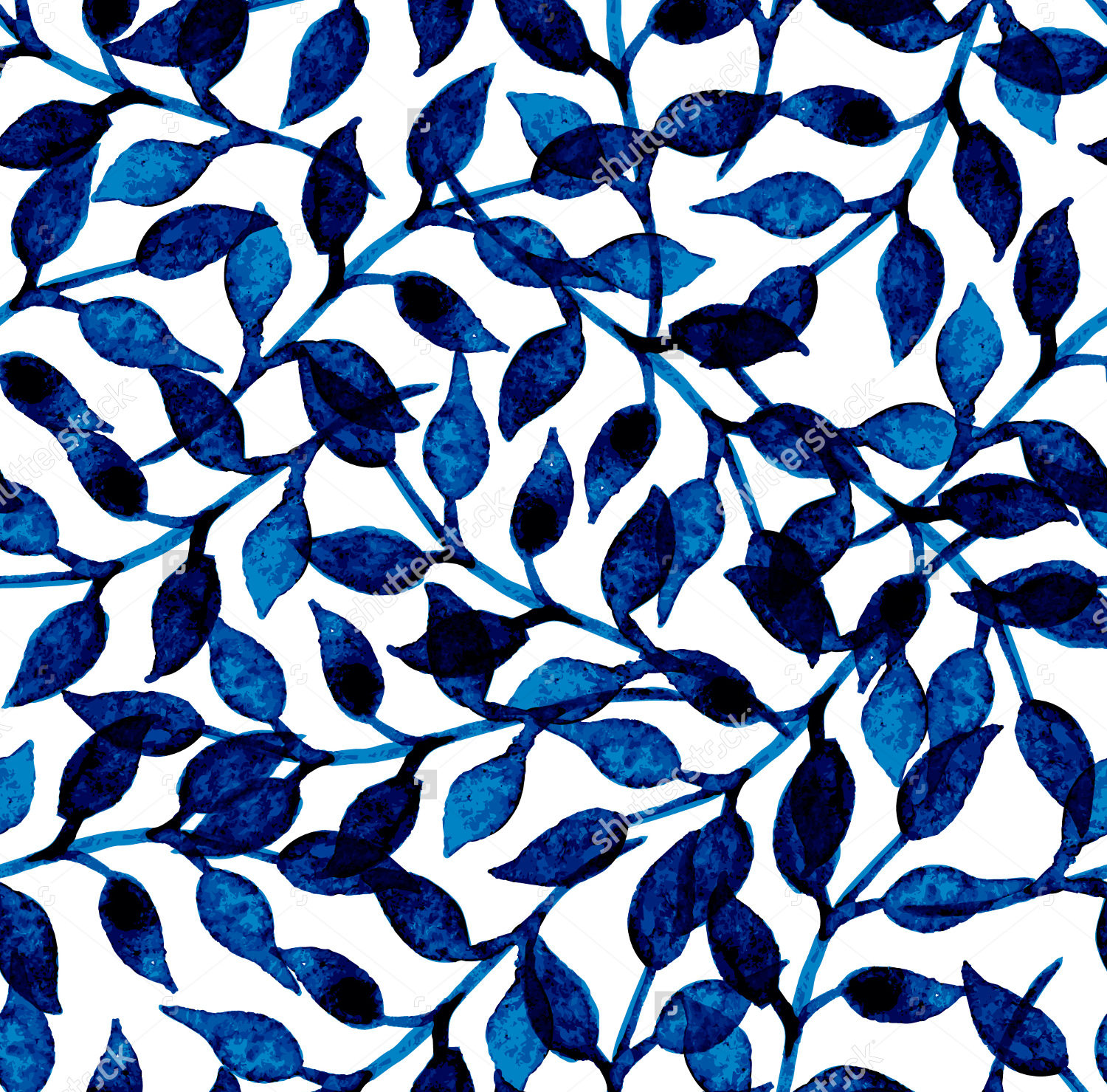 pretty blue leaves pattern