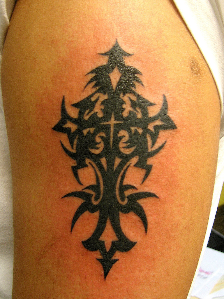beautiful black cross tattoo 