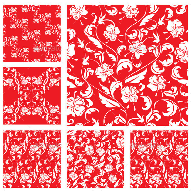 set of vintage ornate pattern