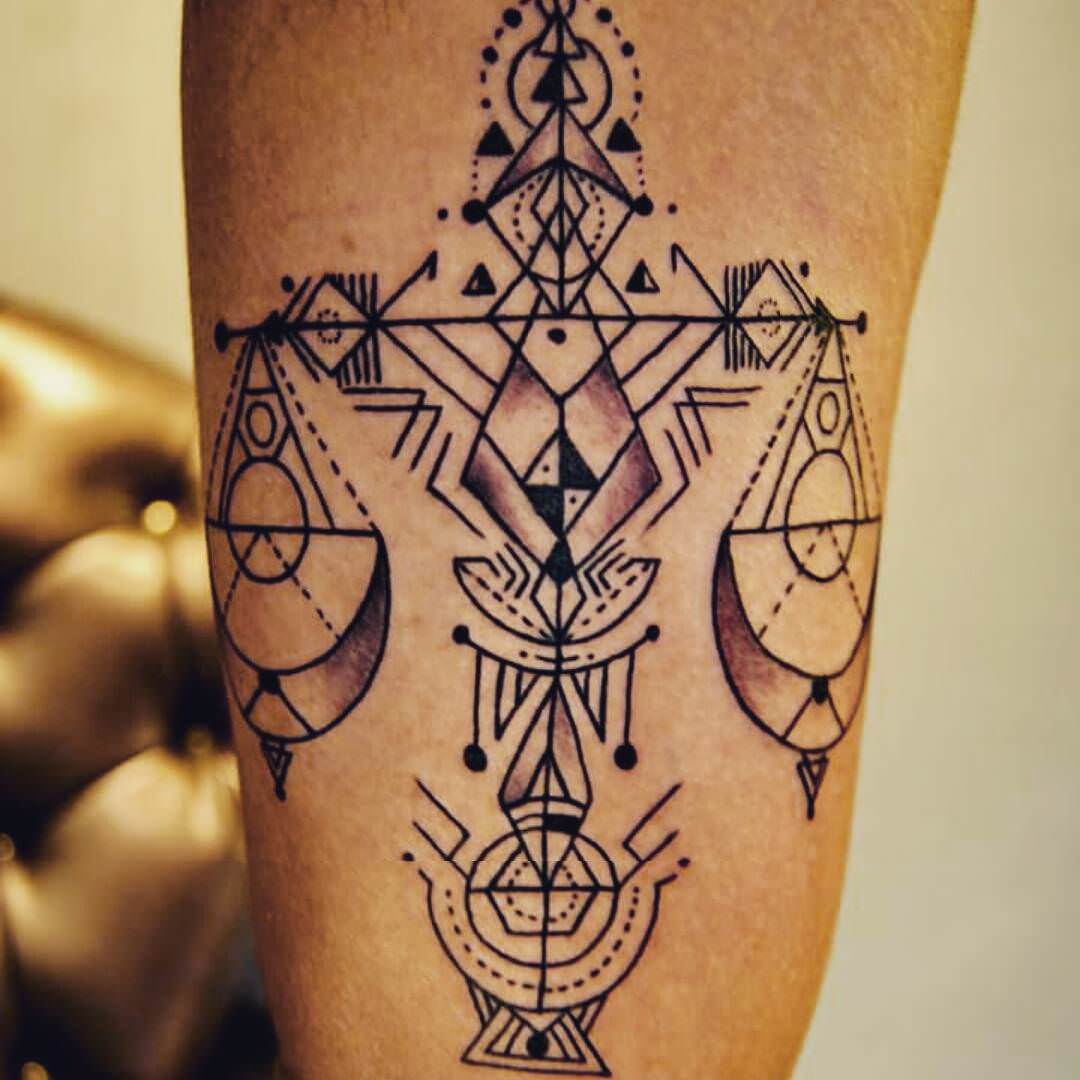 geometric libra tattoo