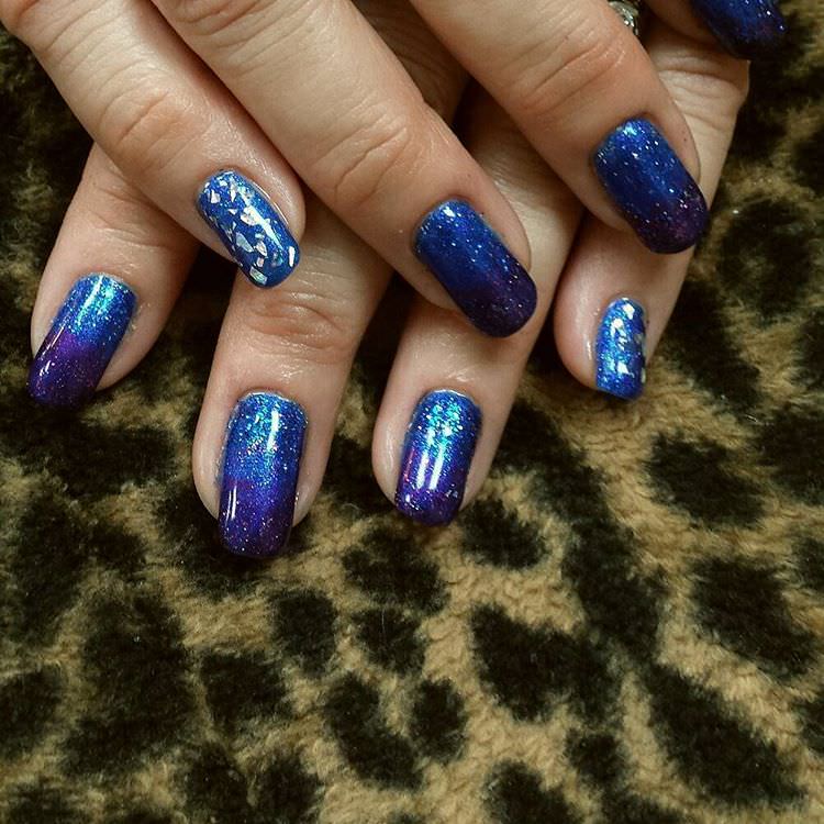 blue easy nail art design1