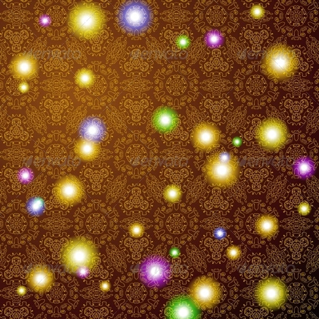 brown pattern with colorful lights