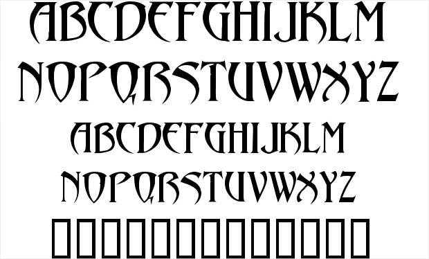 gothic typeface in use
