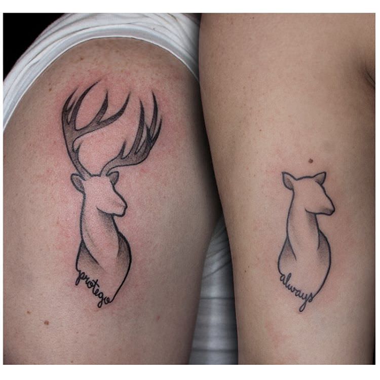 deer interlocking tattoo
