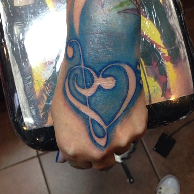 music heart tattoo for music lovers