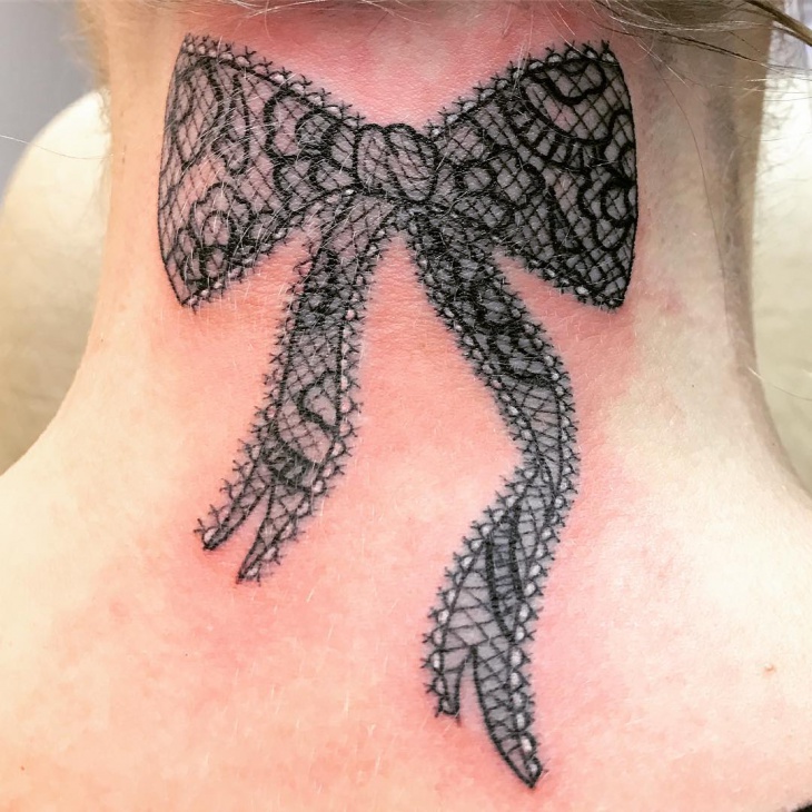lace neck tattoo design