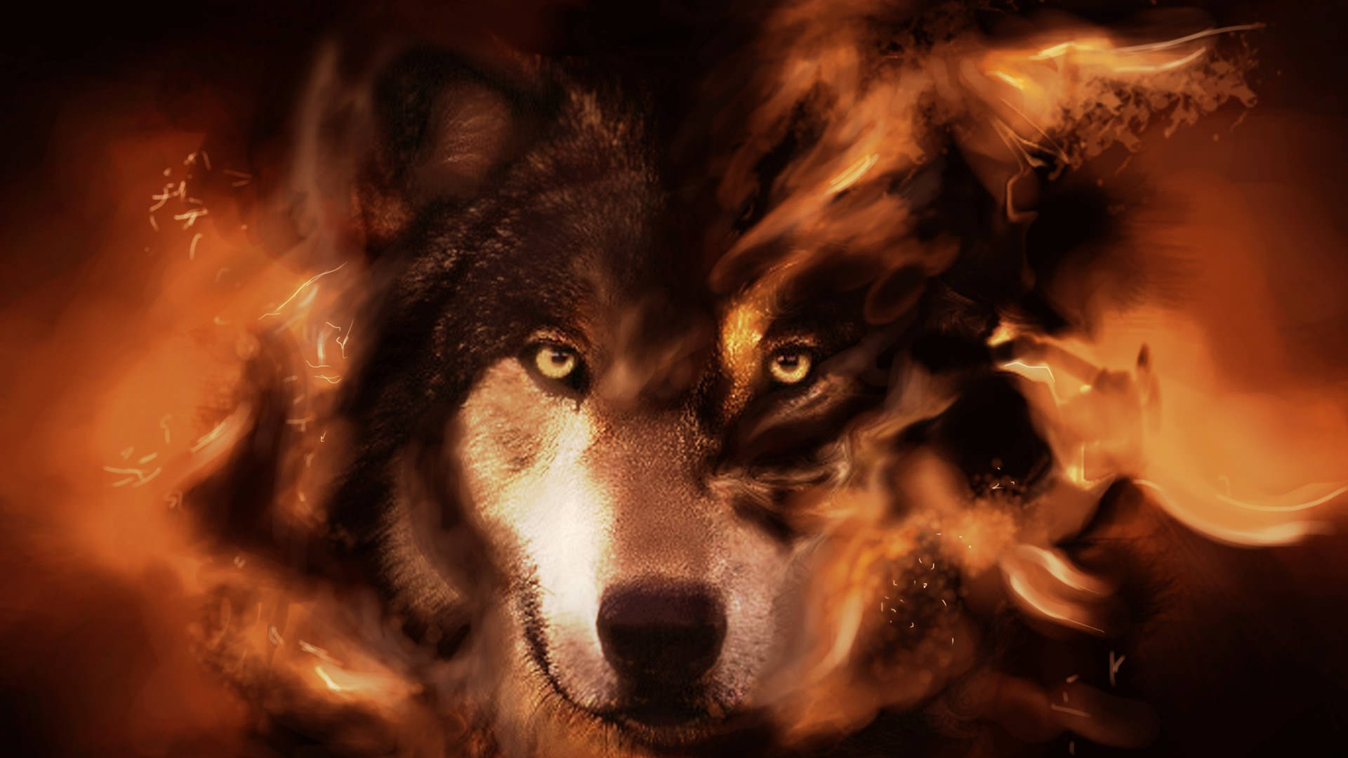 graphically designed wolf wallpaper