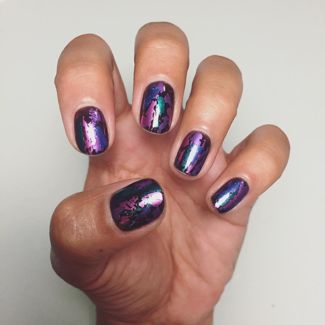 violet simple nail design