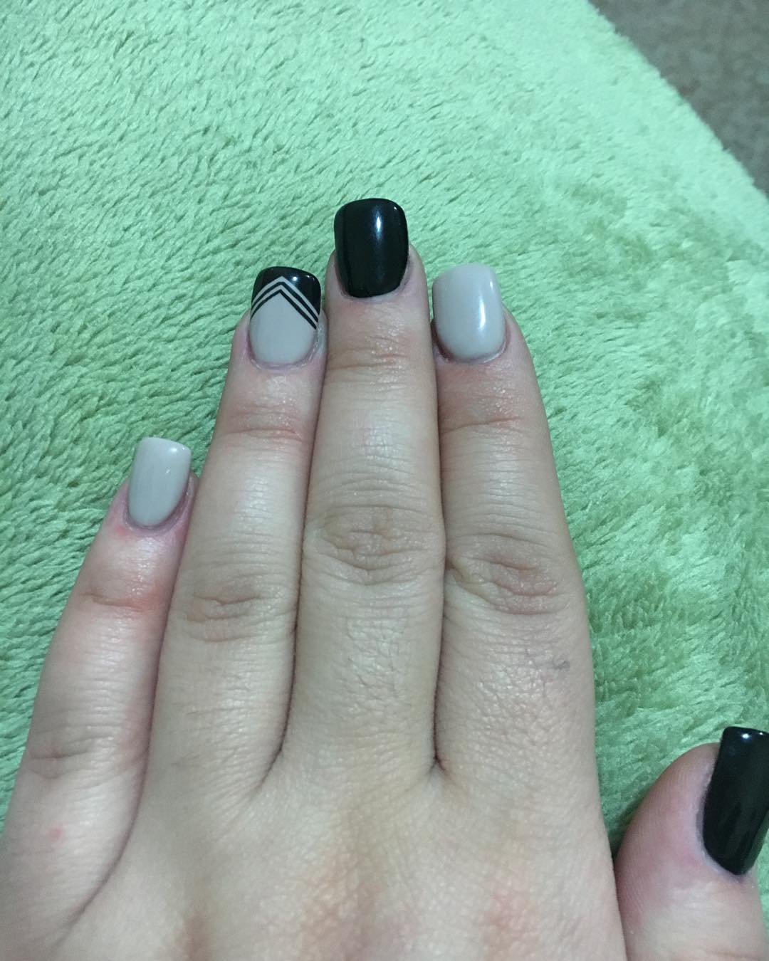 black ash simple nail design