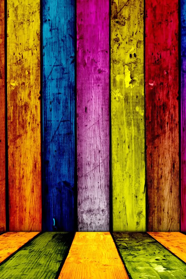 iphone 4 colorful wood design