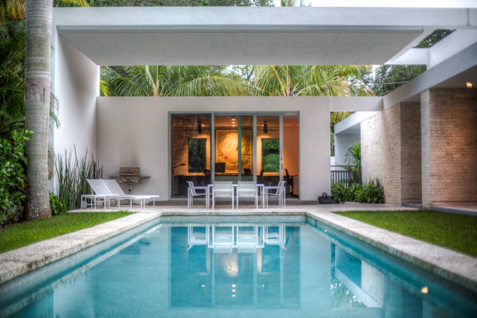 modern stylish pool side patio design