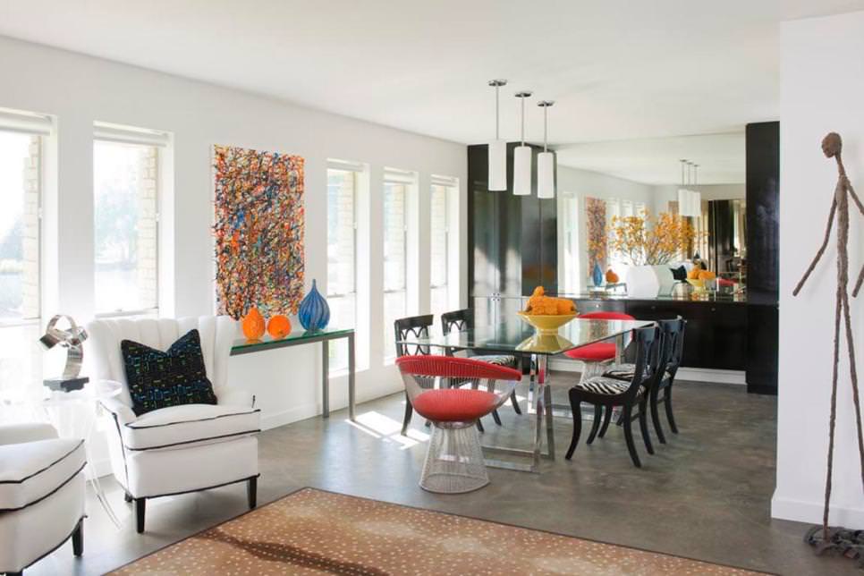 colorful contemporary dining room