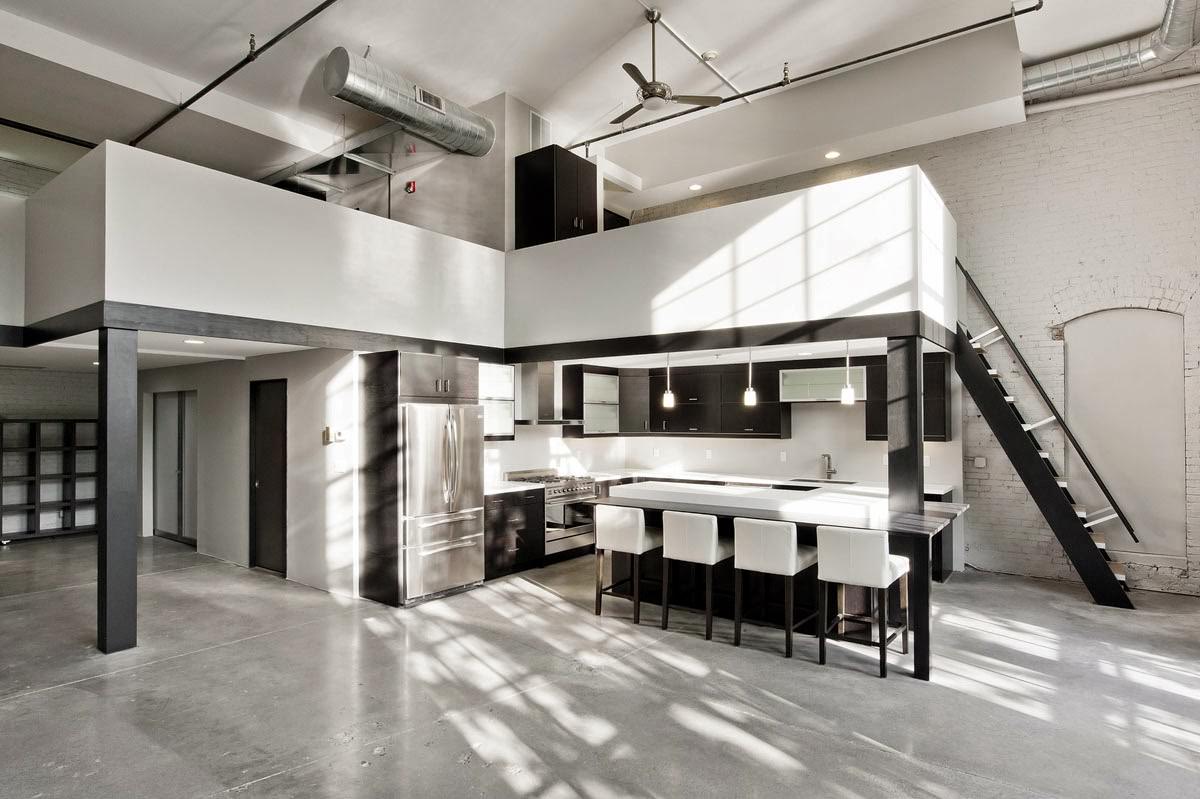 black and white minimalist office design