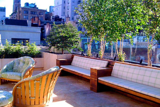 14townhouse garden roof terrace stone patio bench contemporary deck
