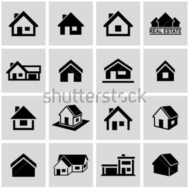 black and white home icons