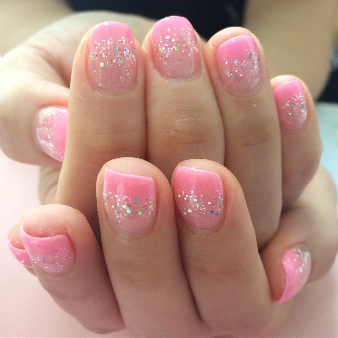 beautiful light pink nail design