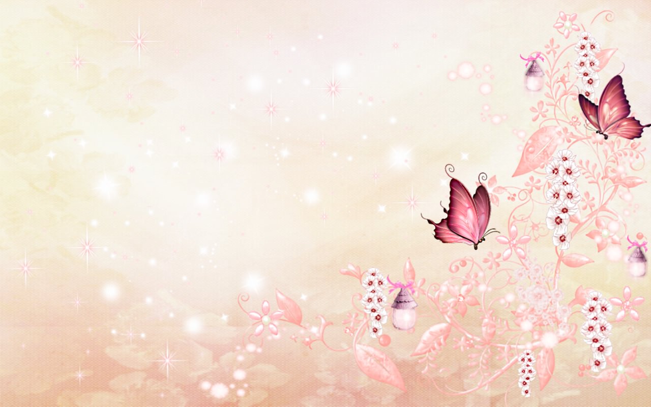 floral mauve butterfly pink background