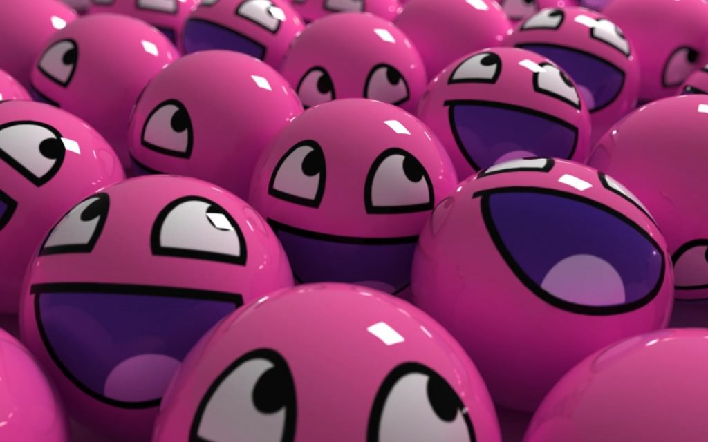 cute pink smiley balls
