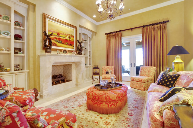 colorful bright mediterranean living room