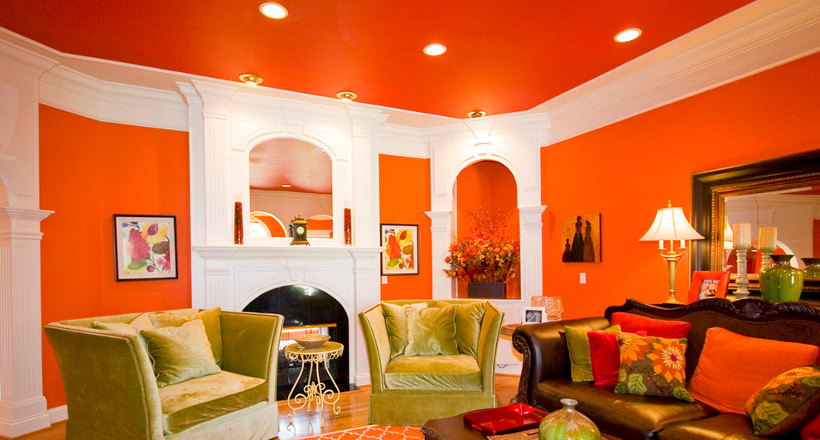 Orange Living Room Designs Decorating, Orange Decorating Ideas For Living Room
