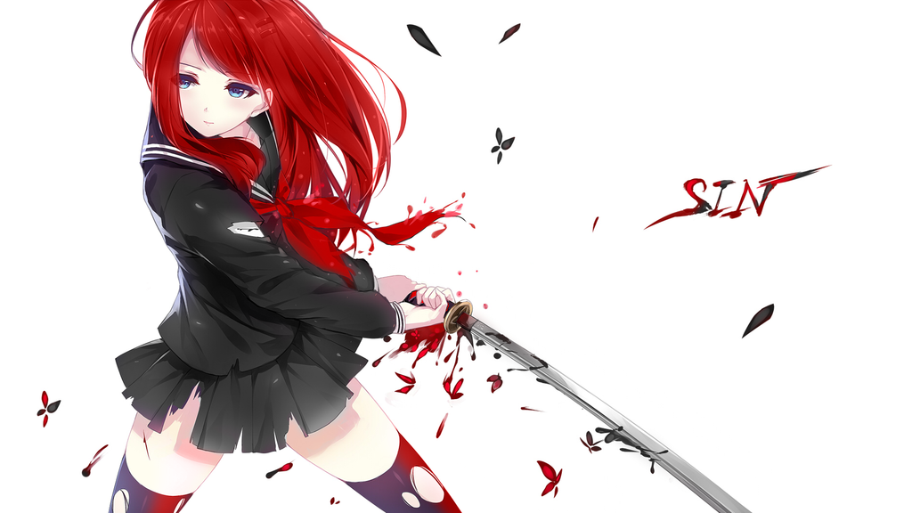 anime girl with sword
