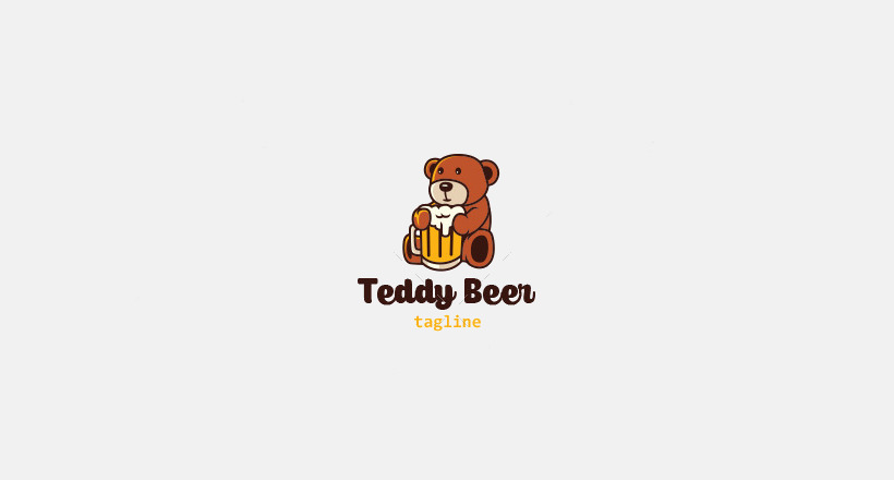 funky teddy bear logo